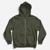 Olive Green Zipper Hoodie