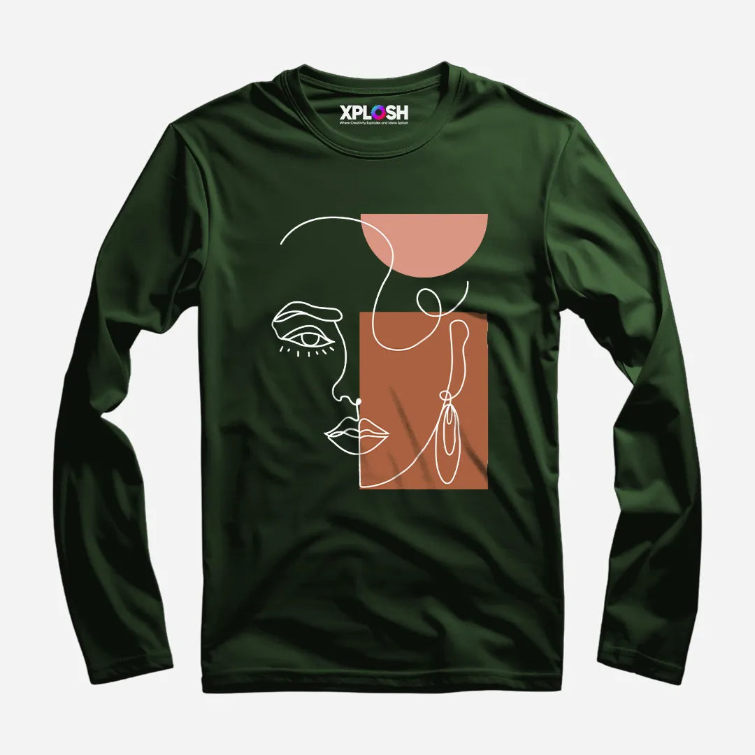 One Line Woman Full Sleeve T-Shirt