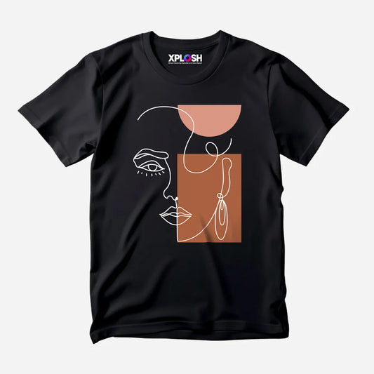 One Line Woman Half Sleeve T-Shirt