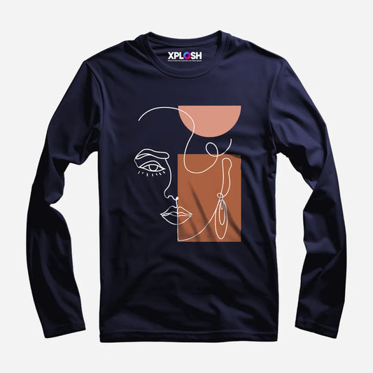 One Line Woman Full Sleeve T-Shirt