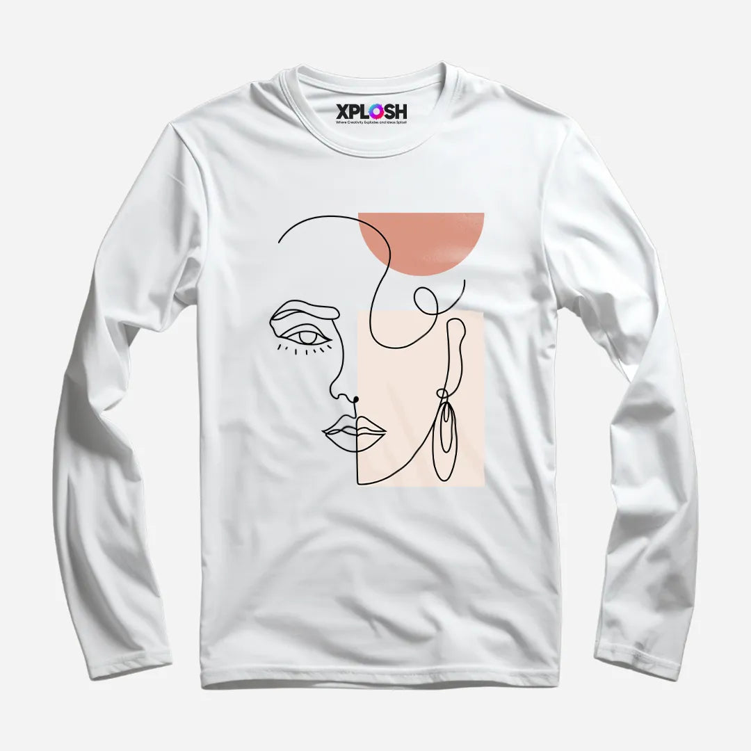 One Line Woman Full Sleeve T-Shirt