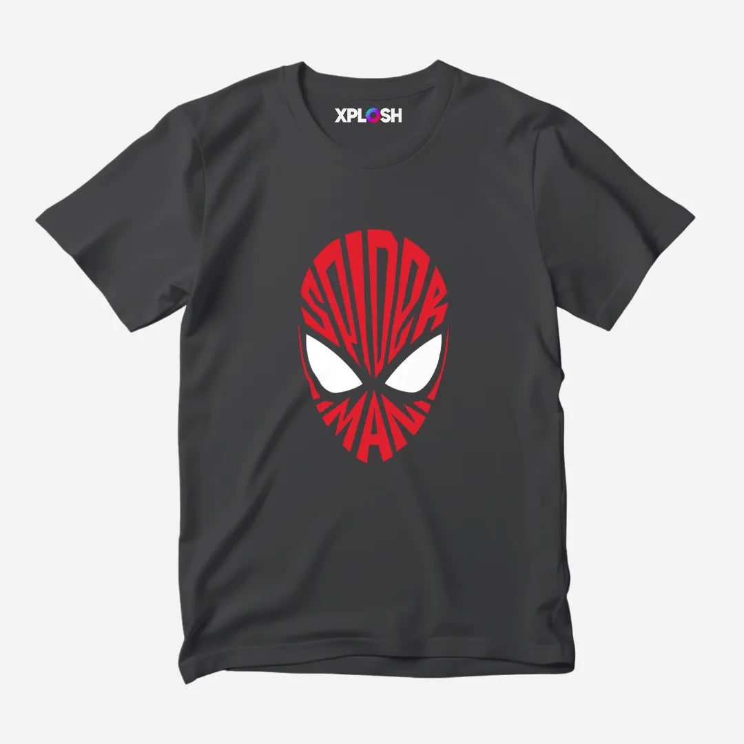 Spiderman Visage Half Sleeve T-Shirt