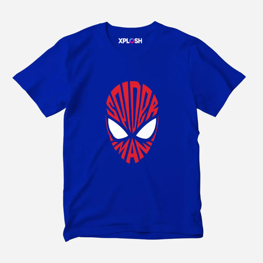 Spiderman Visage Half Sleeve T-Shirt