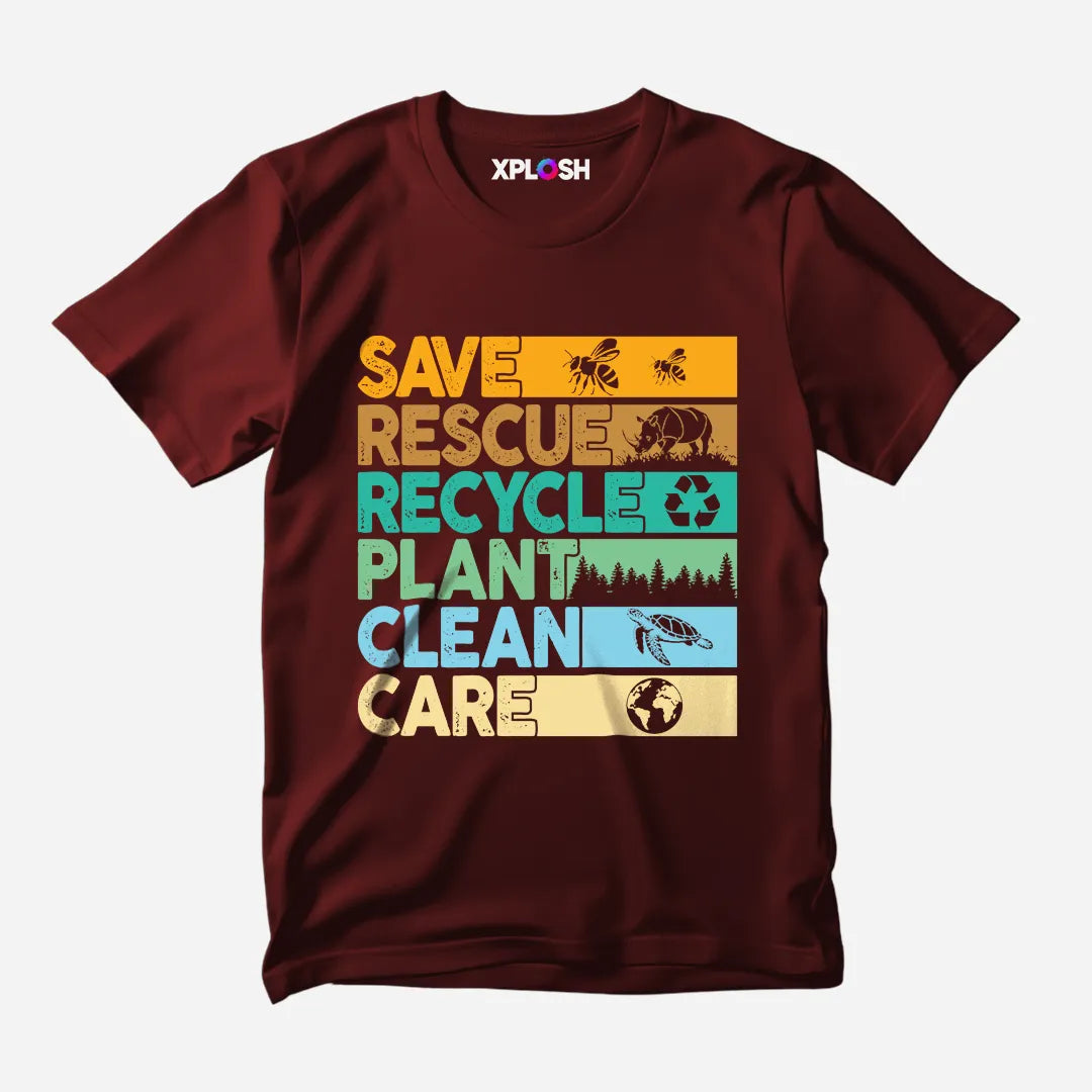 Save The Planet Half Sleeve T-Shirt