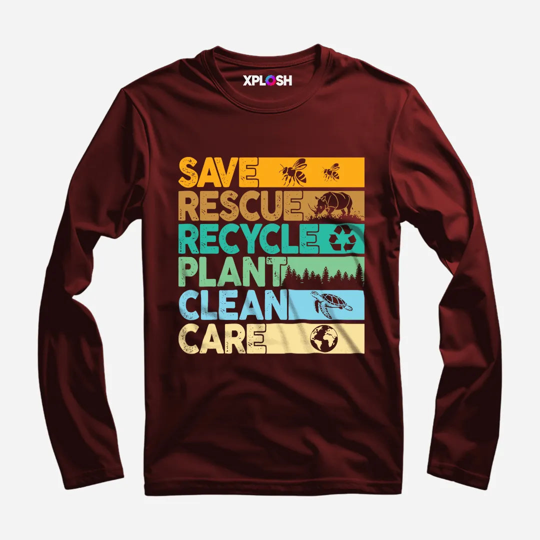 Save The Planet Full Sleeve T-Shirt