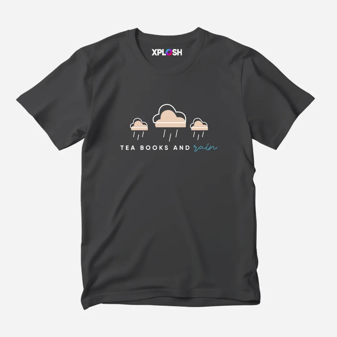 Tea Books Rain Half Sleeve T-Shirt