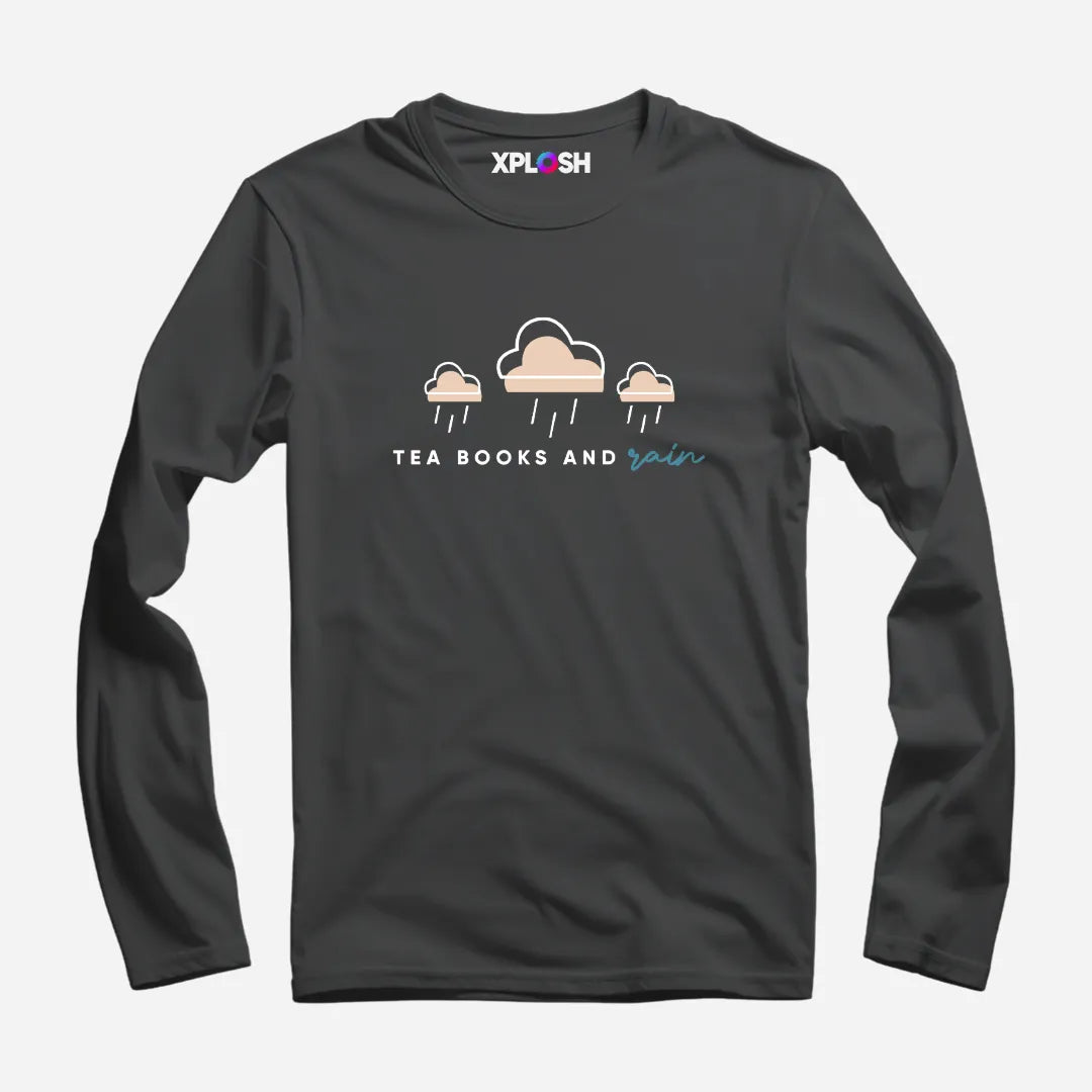 Tea Books Rain Full Sleeve T-Shirt