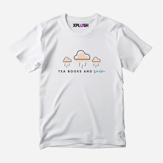 Tea Books Rain Half Sleeve T-Shirt
