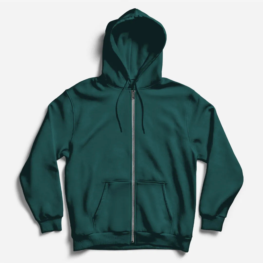 Bottle Green Zipper Hoodie