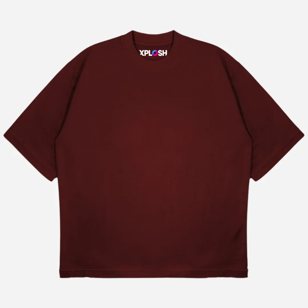 Maroon Drop Shoulder T-Shirt