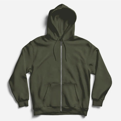 Olive Green Zipper Hoodie