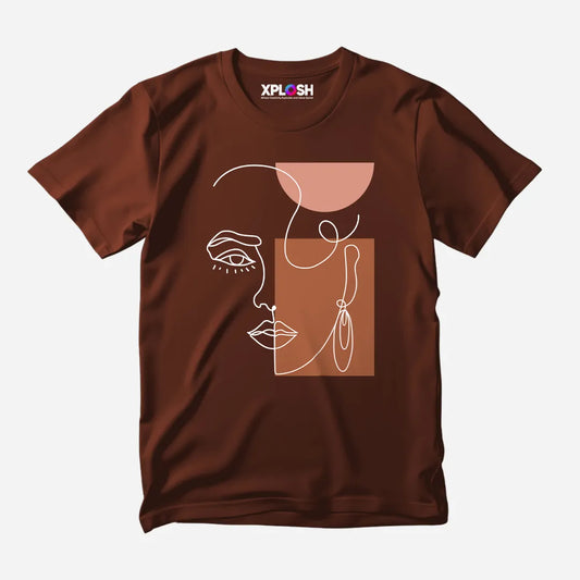 One Line Woman Half Sleeve T-Shirt