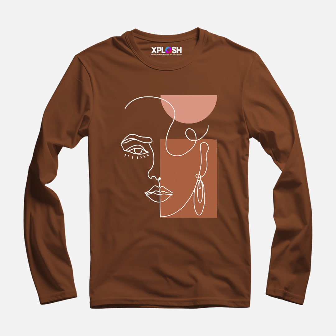 One Line Woman Full Sleeve T-Shirt