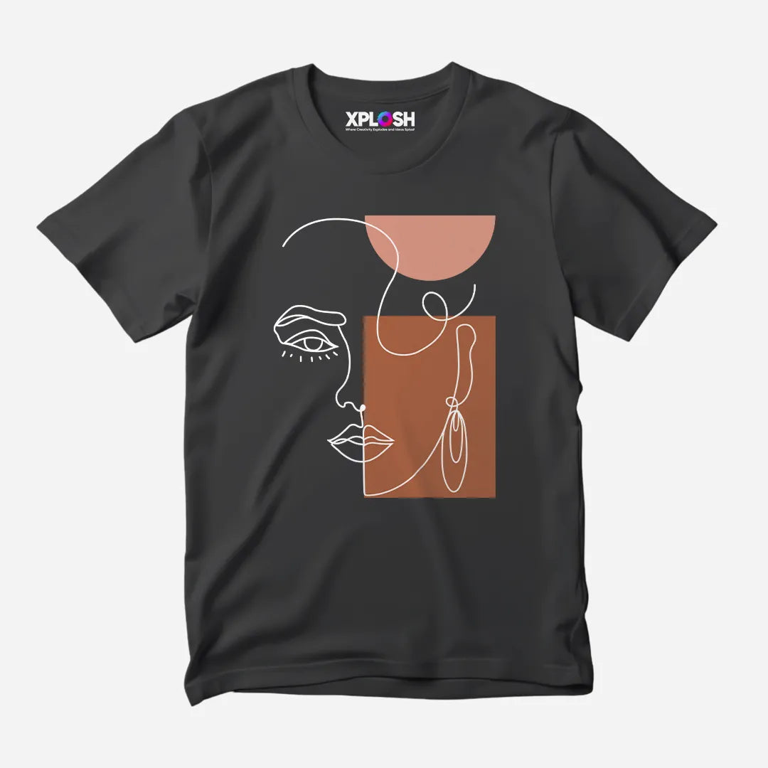 One Line Woman Half Sleeve T-Shirt