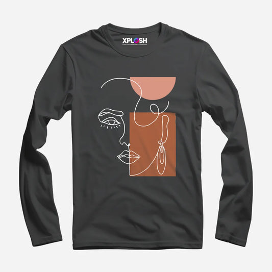 One Line Woman Full Sleeve T-Shirt