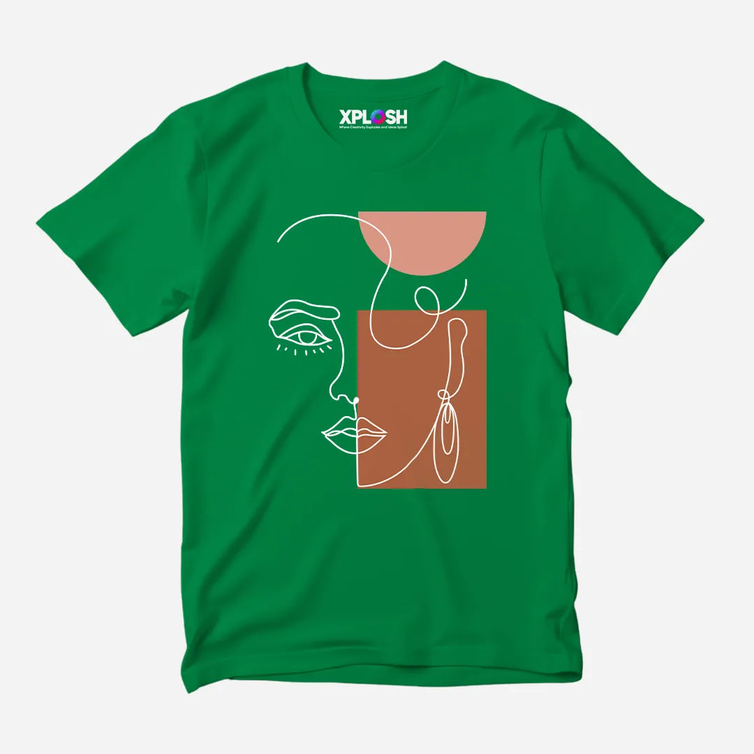 One Line Woman Half Sleeve T-Shirt