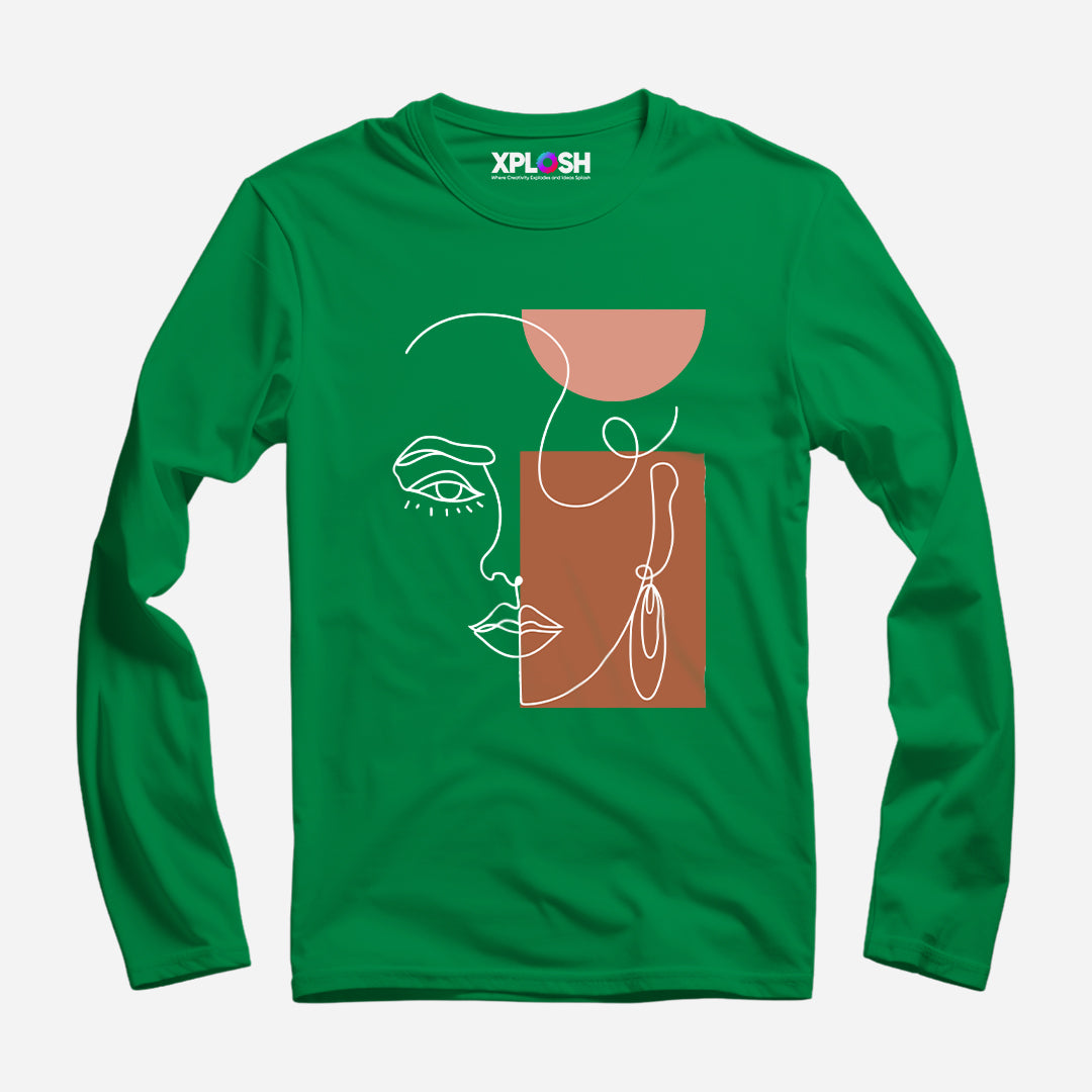 One Line Woman Full Sleeve T-Shirt