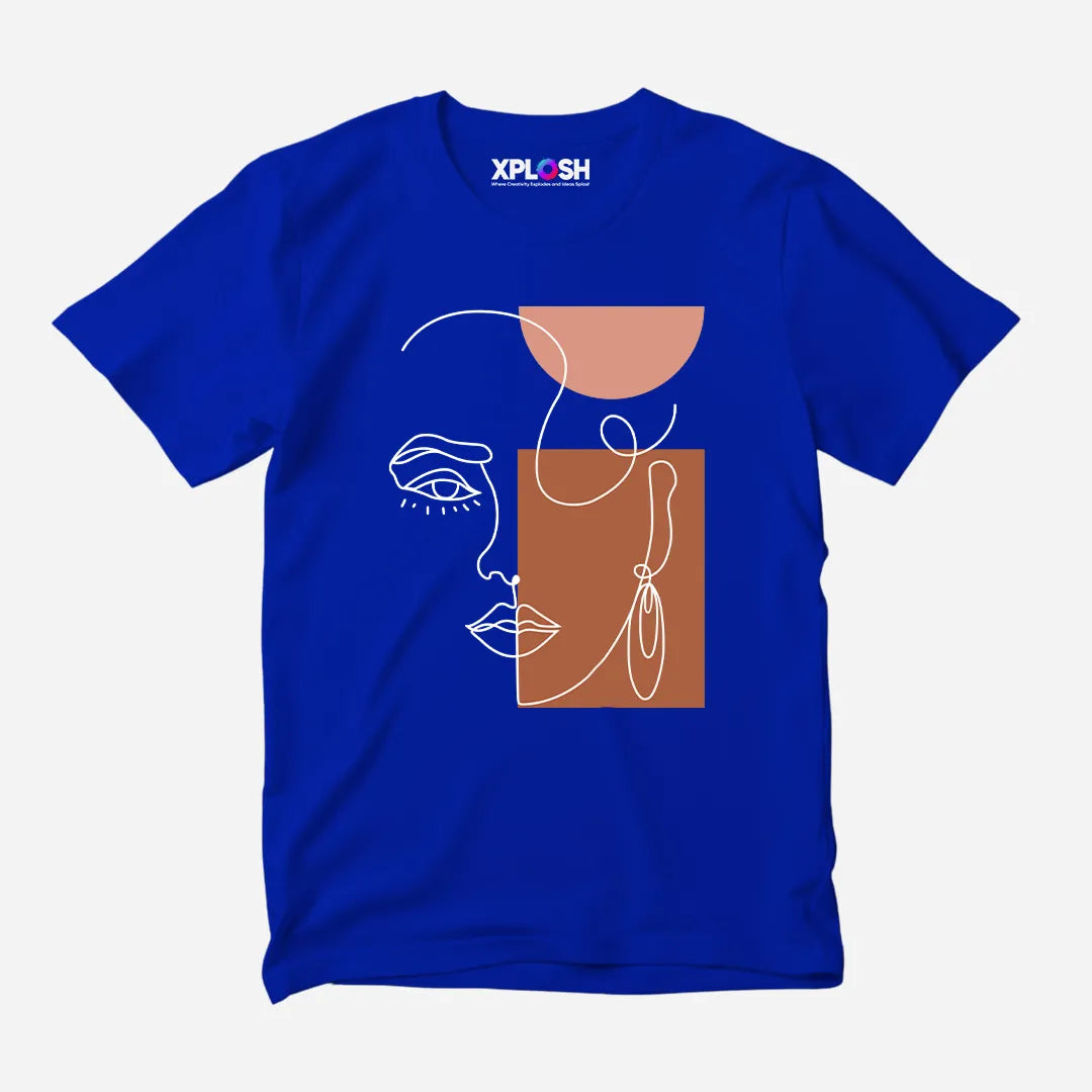 One Line Woman Half Sleeve T-Shirt
