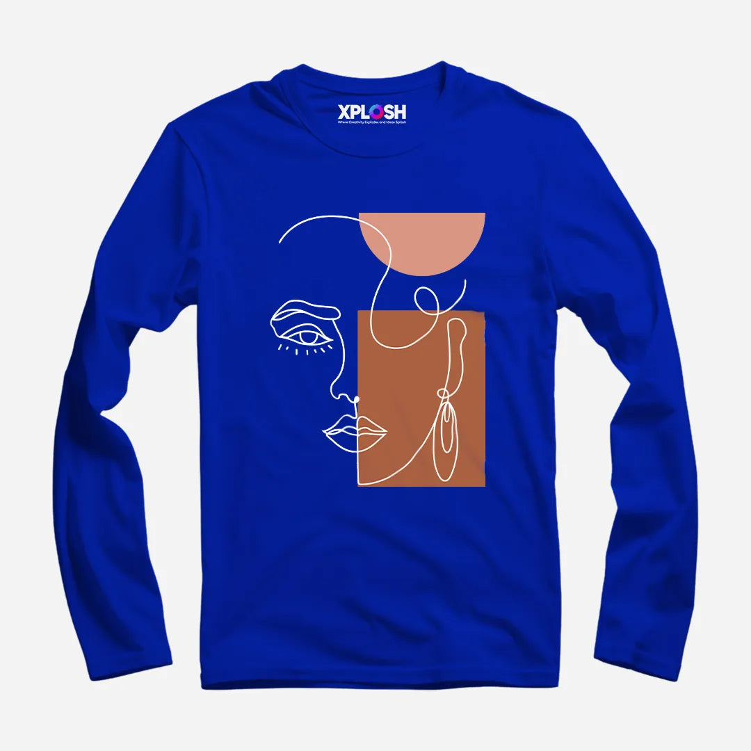 One Line Woman Full Sleeve T-Shirt