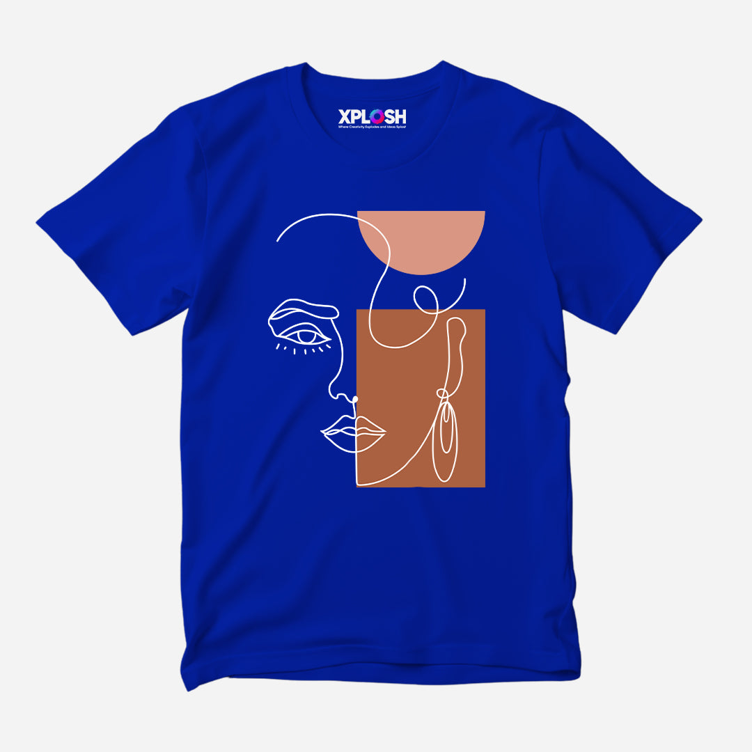 One Line Woman Half Sleeve T-Shirt