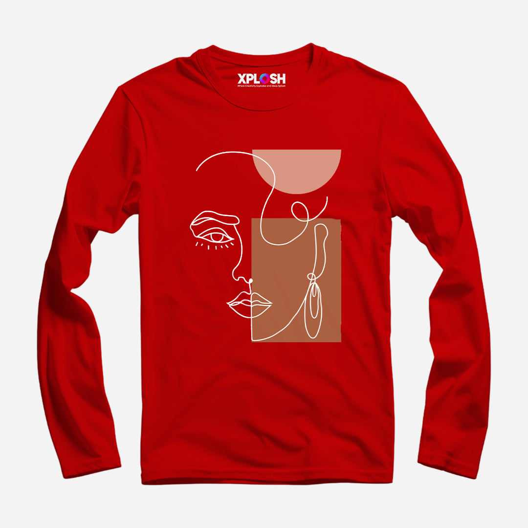 One Line Woman Full Sleeve T-Shirt