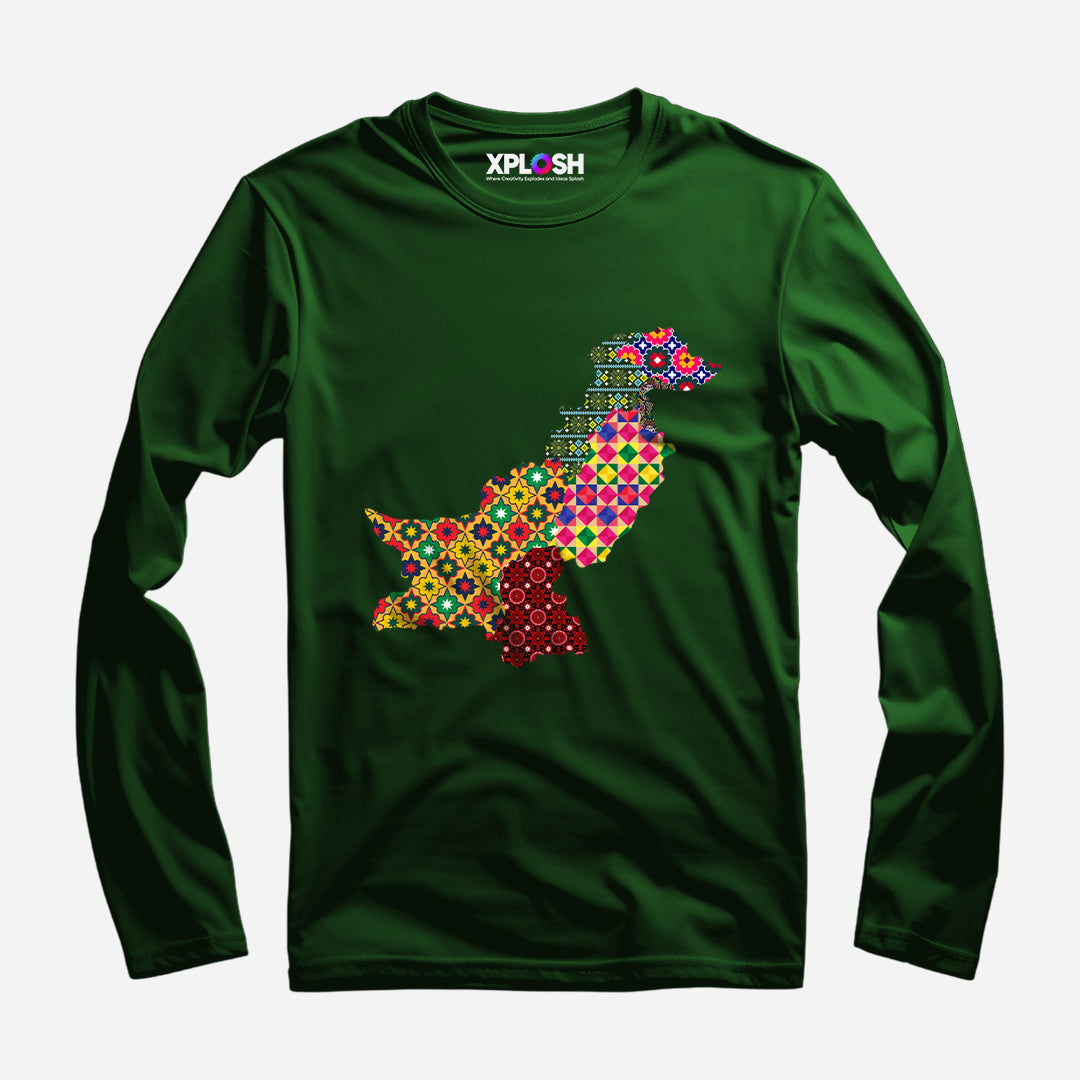 Pakistan Map Full Sleeve T-Shirt
