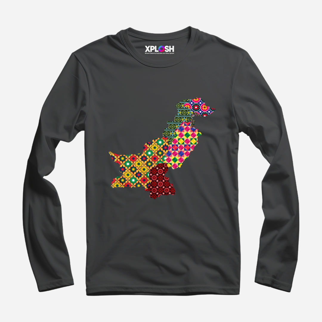Pakistan Map Full Sleeve T-Shirt