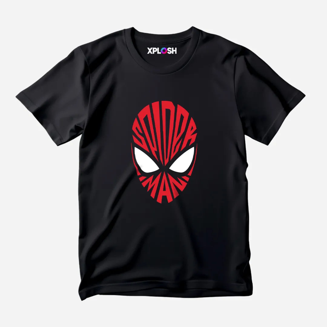 Spiderman Visage Half Sleeve T-Shirt