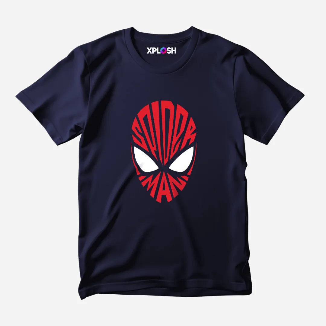 Spiderman Visage Half Sleeve T-Shirt