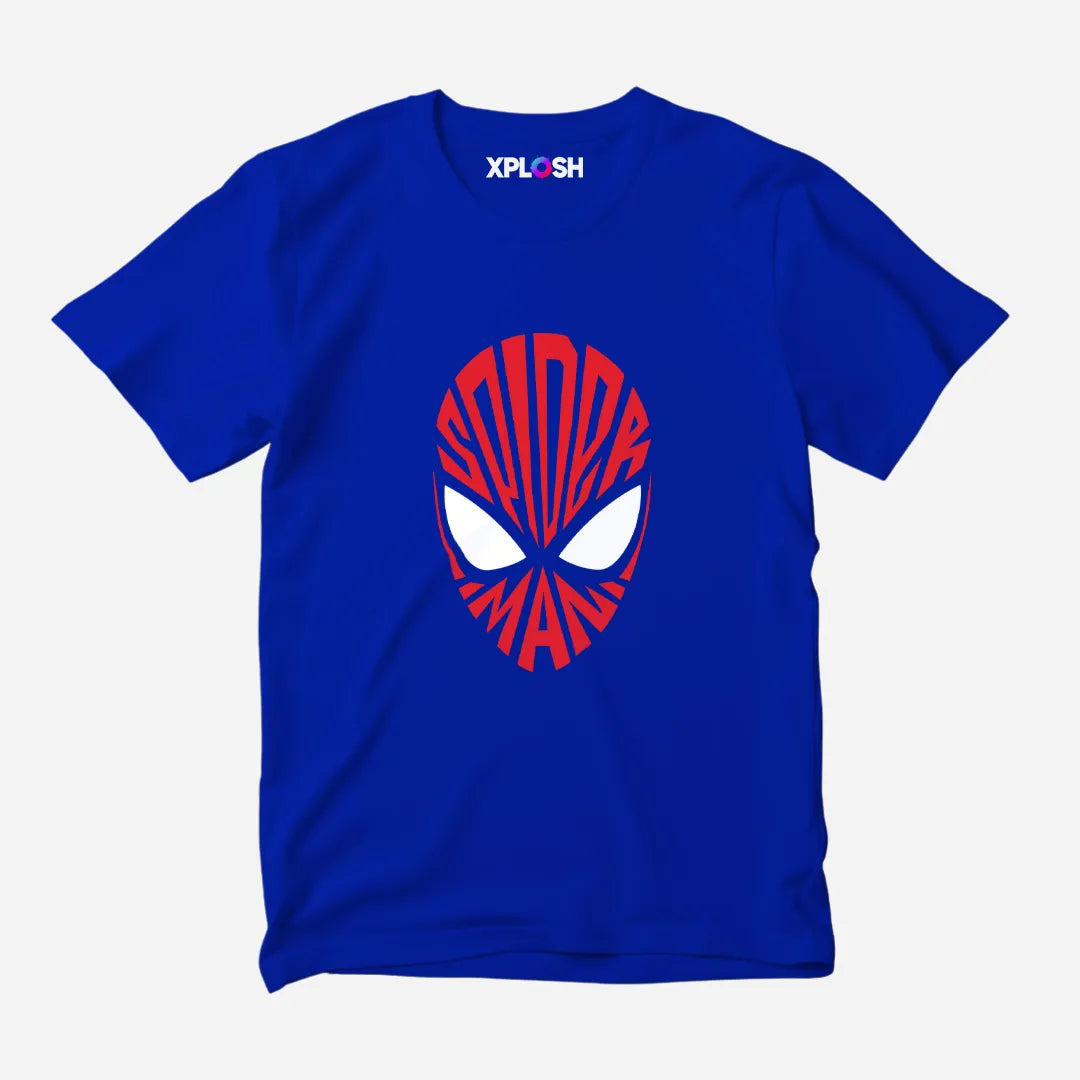 Spiderman Visage Half Sleeve T-Shirt