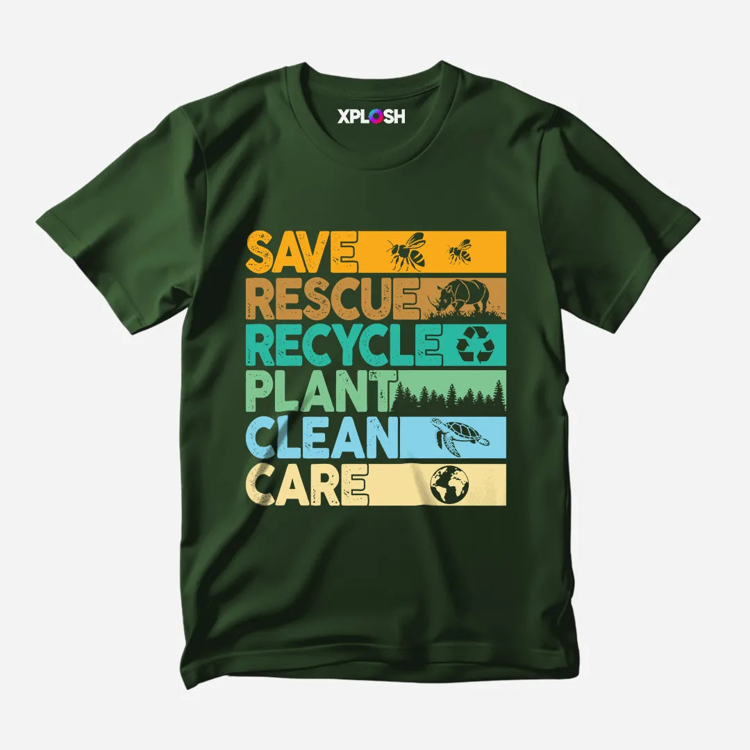Save The Planet Half Sleeve T-Shirt