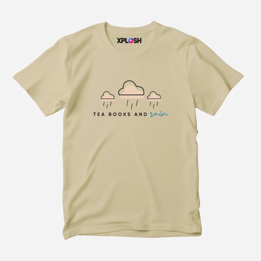 Tea Books Rain Half Sleeve T-Shirt