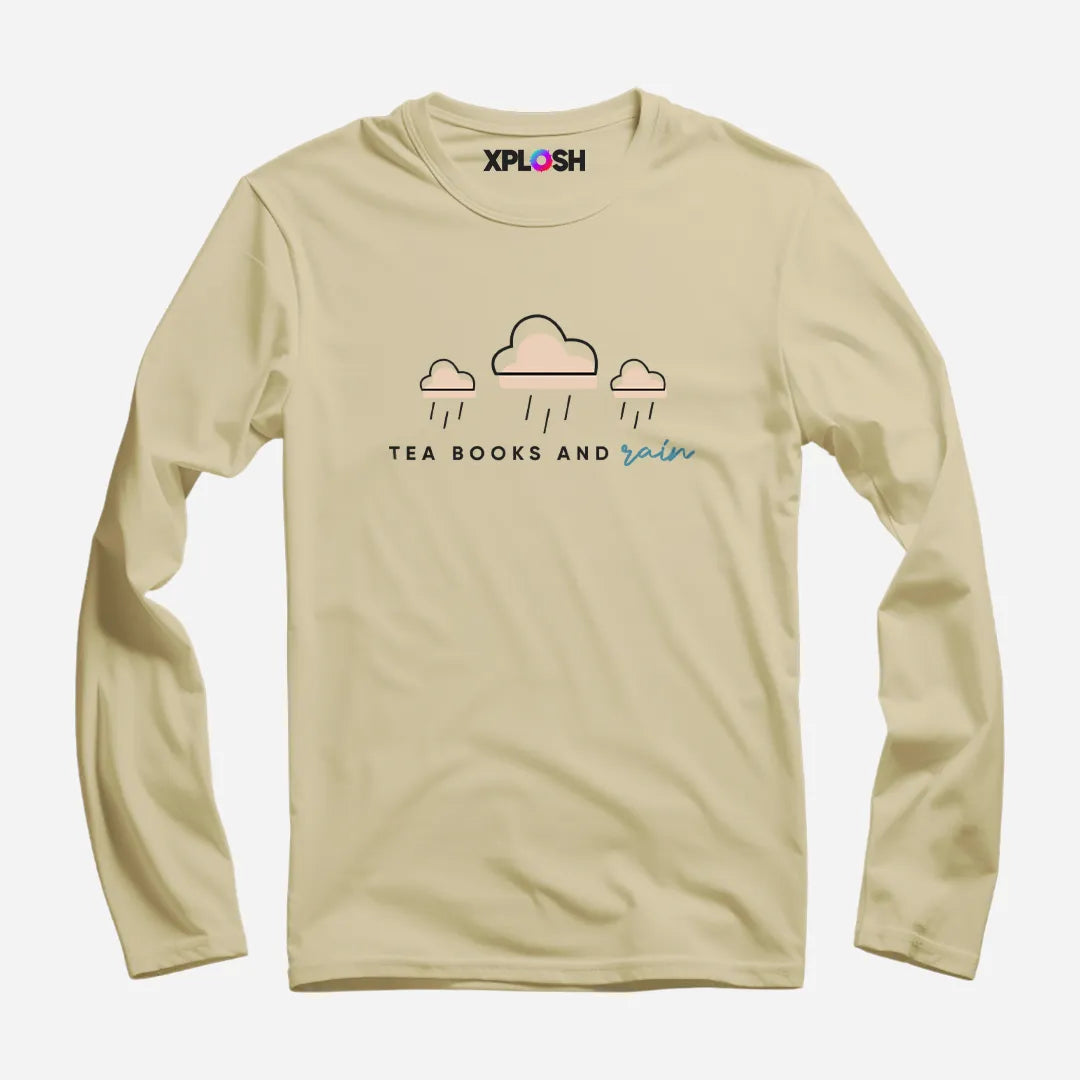 Tea Books Rain Full Sleeve T-Shirt