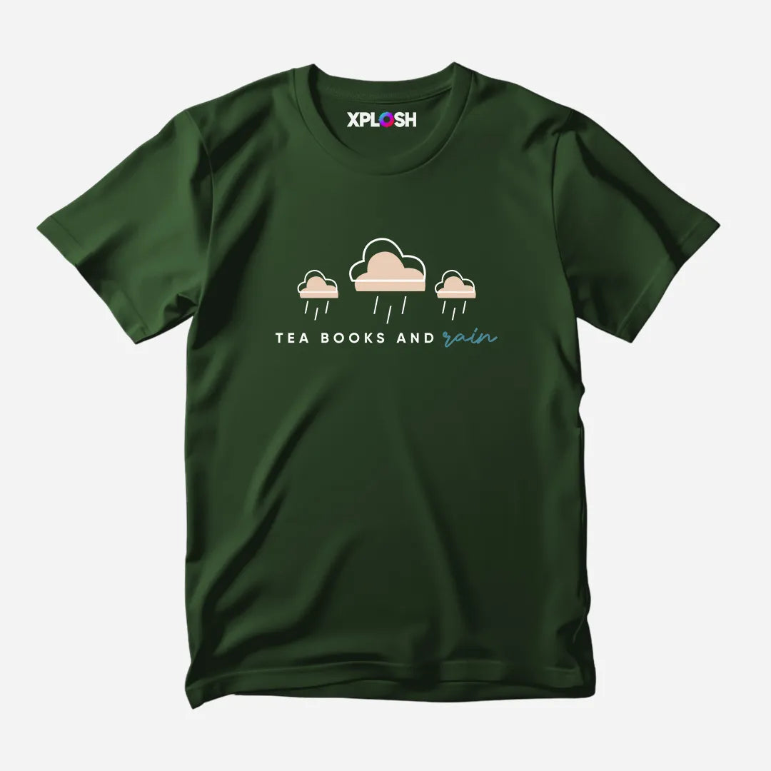 Tea Books Rain Half Sleeve T-Shirt