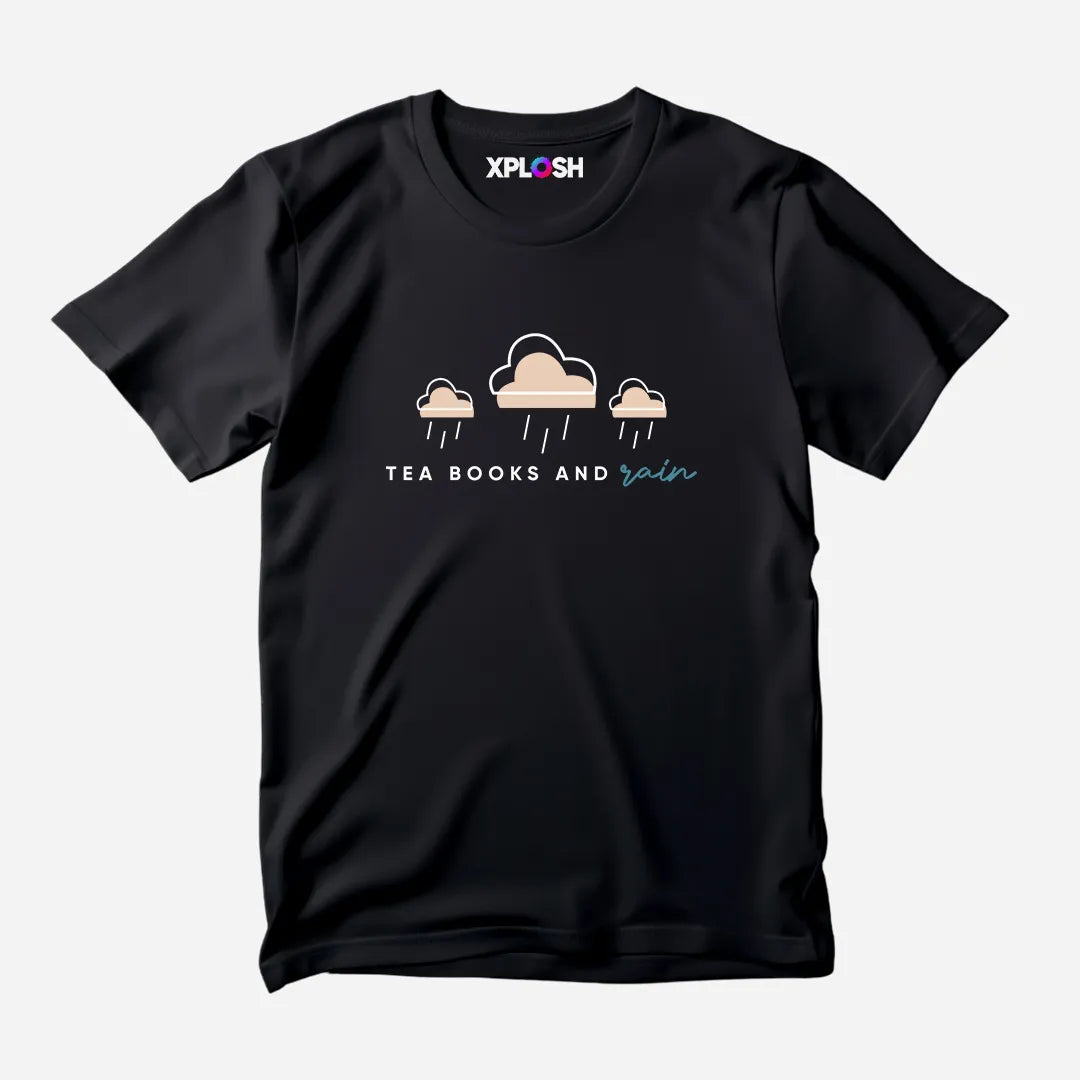Tea Books Rain Half Sleeve T-Shirt