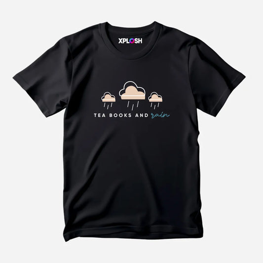 Tea Books Rain Half Sleeve T-Shirt