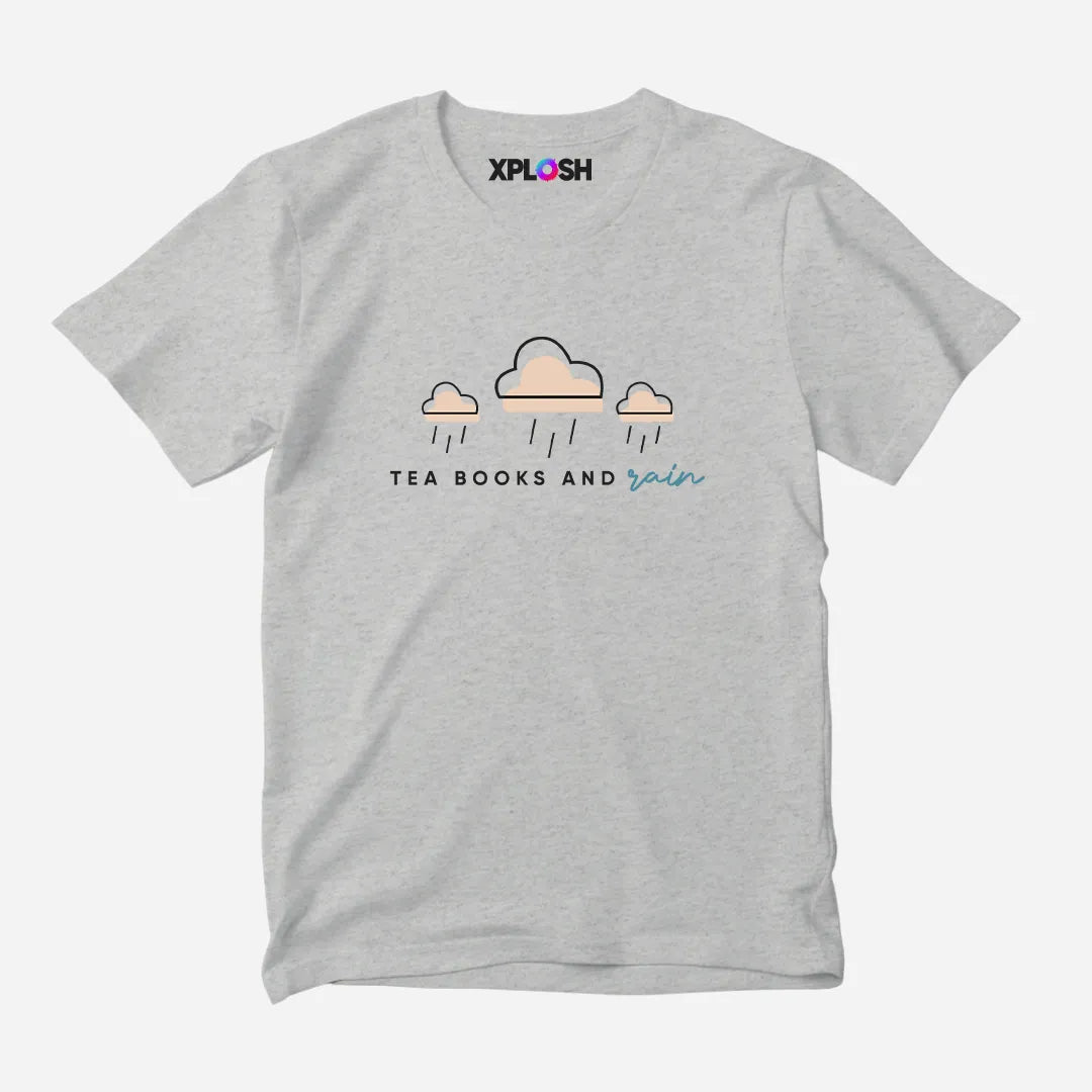 Tea Books Rain Half Sleeve T-Shirt