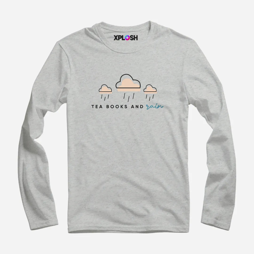 Tea Books Rain Full Sleeve T-Shirt