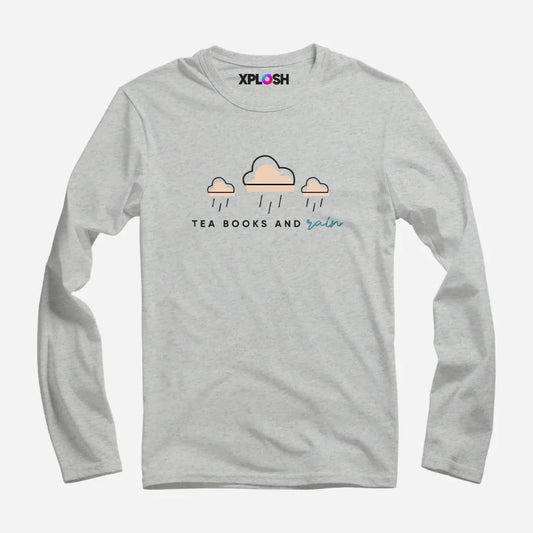 Tea Books Rain Full Sleeve T-Shirt