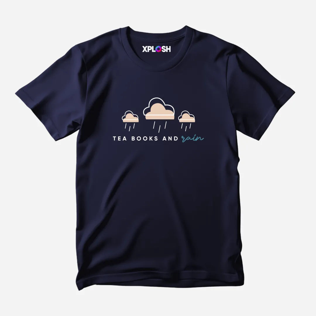 Tea Books Rain Half Sleeve T-Shirt